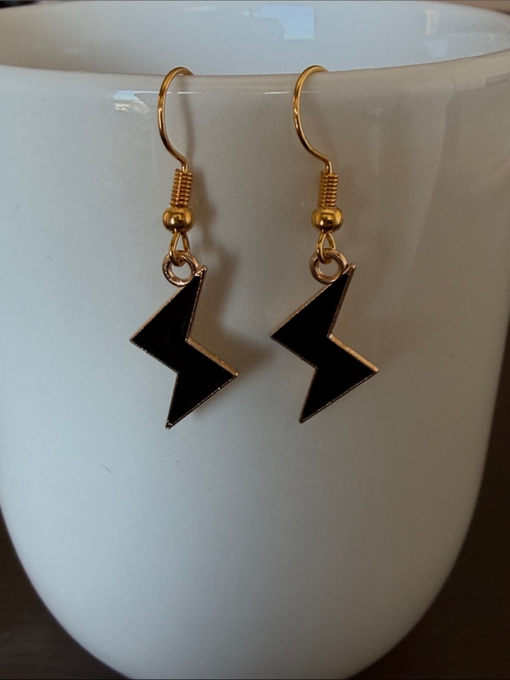 Black Lightning Bolt Drop Earrings Punk Rock Y2K Festival Jewelry